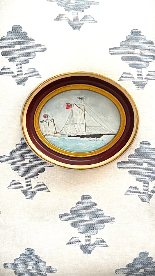 Sailing Ships Miniature Original Painting