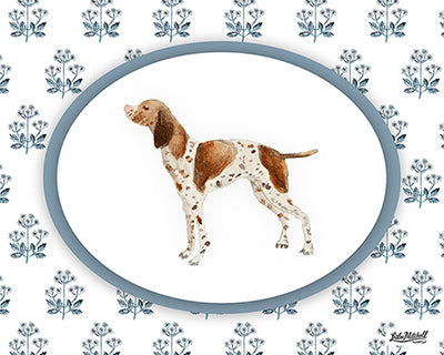 Custom Pet Portrait Blue Floral Background