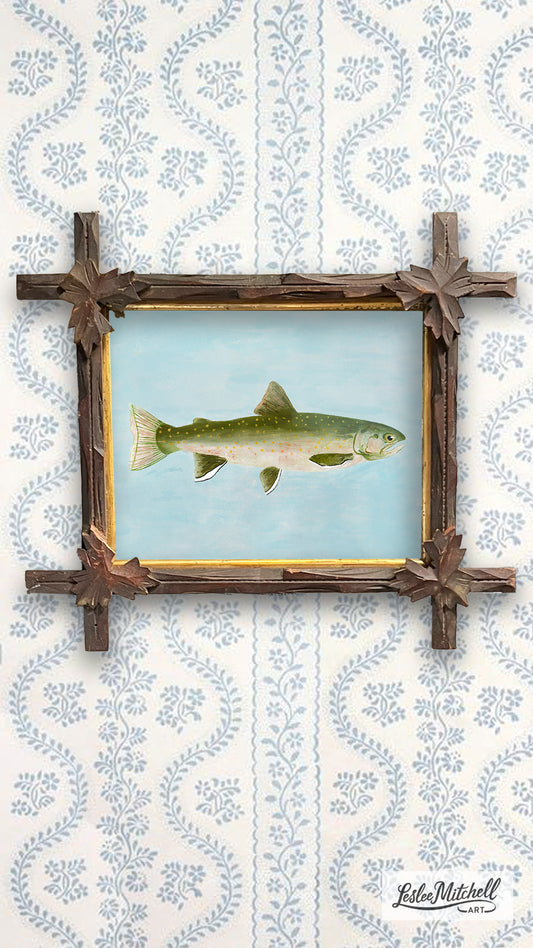 Bull Trout Tramp Art Frame Giclèe Print