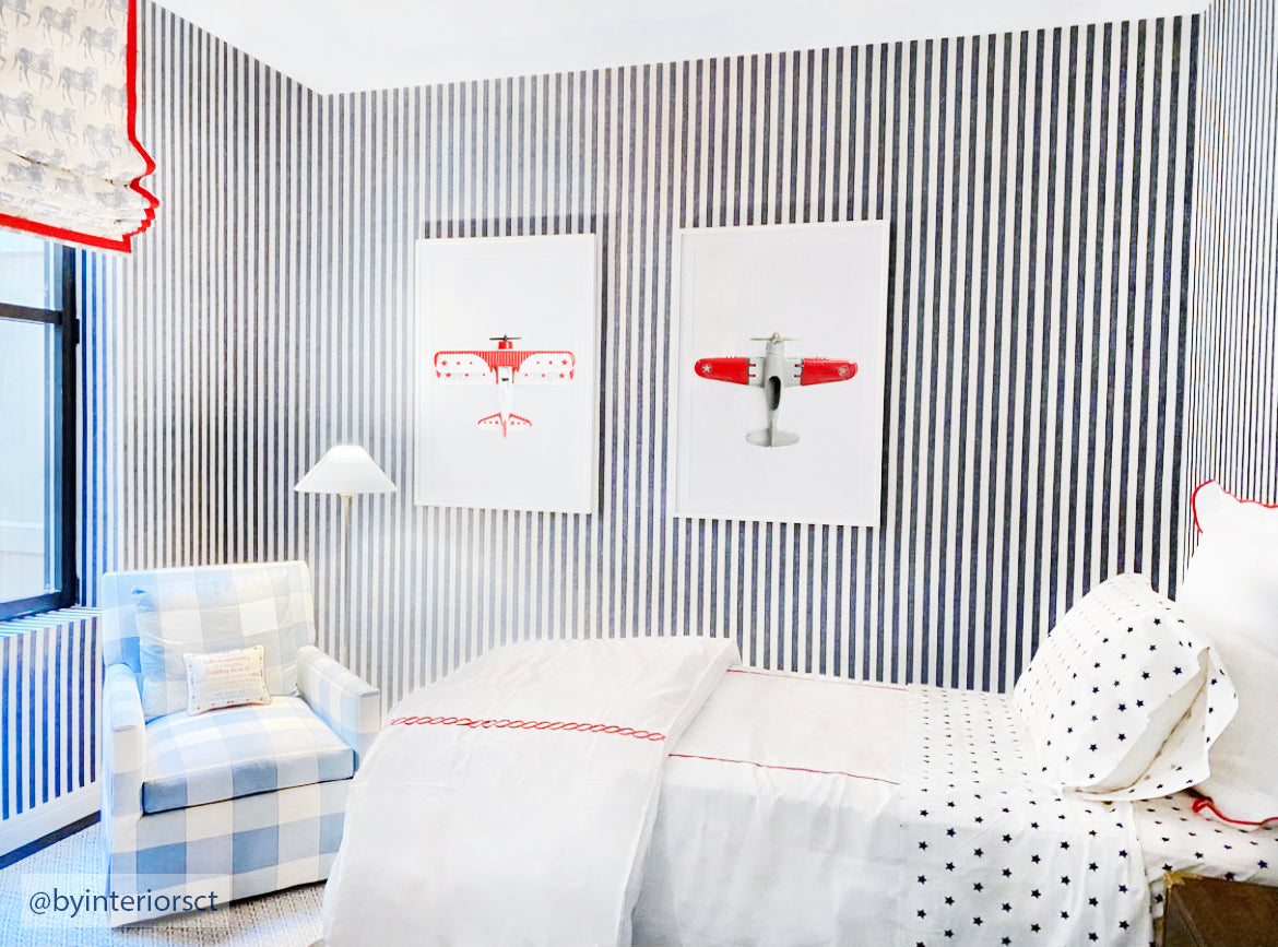 Airplane Series - Red & White Stars Overhead