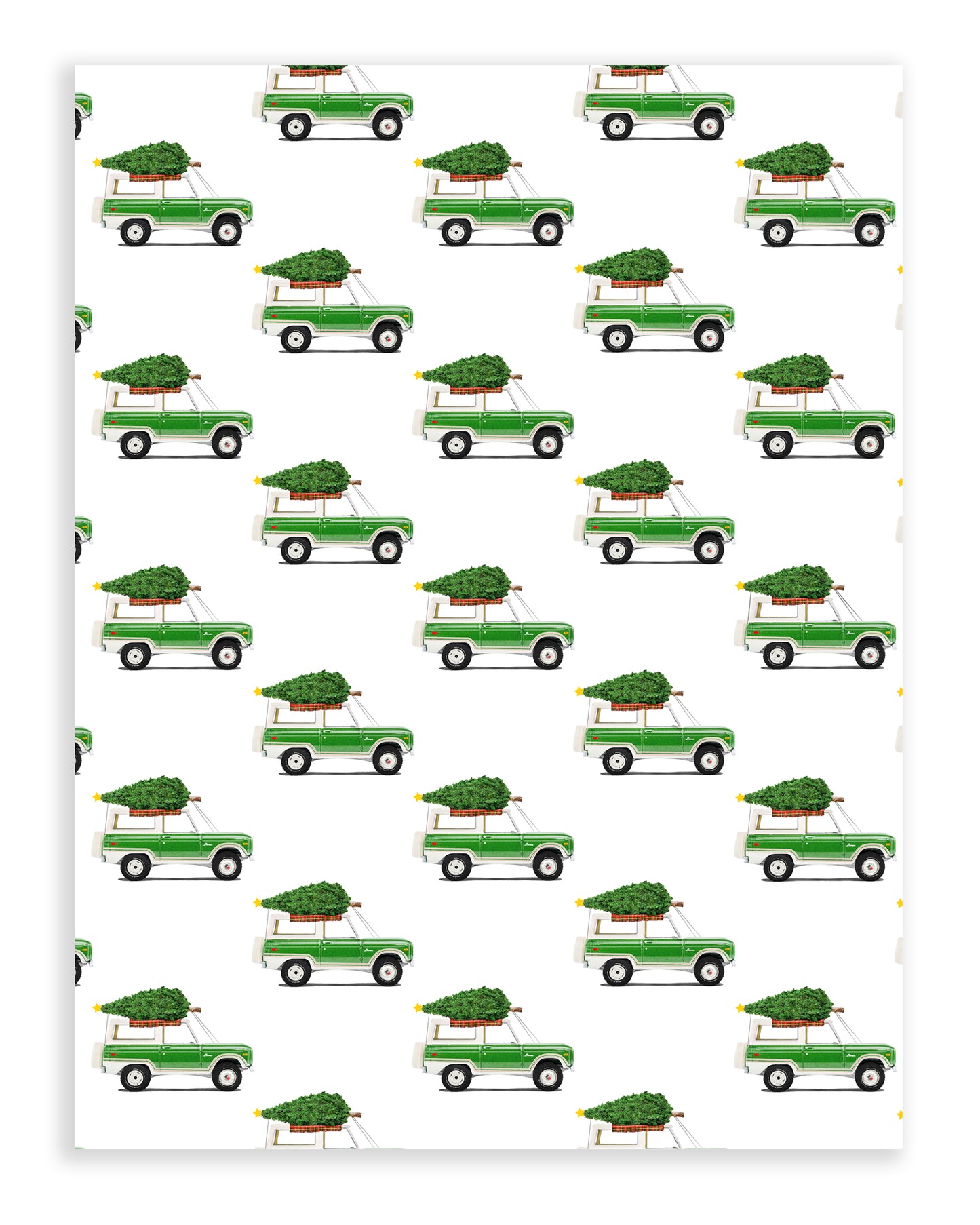 Christmas Gift Wrap - Green Bronco Christmas