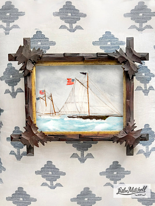 Schooner Tramp Art Frame Giclèe Print