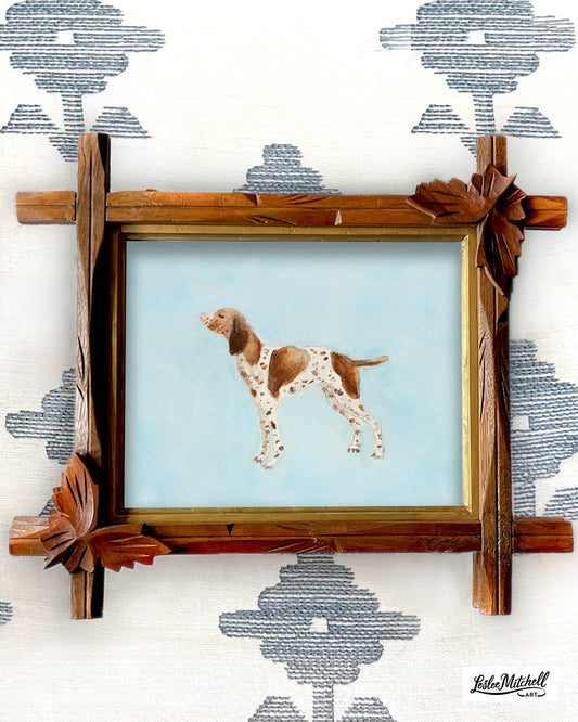 English Pointer Tramp Art Frame Giclée Print