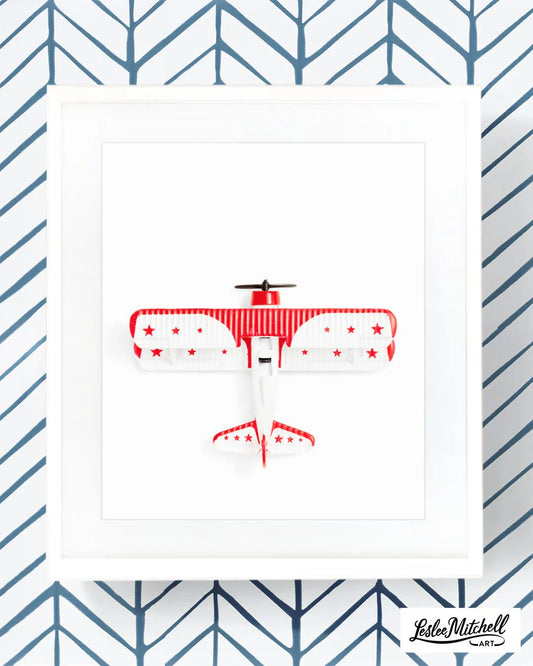 Airplane Series - Red & White Stars Overhead