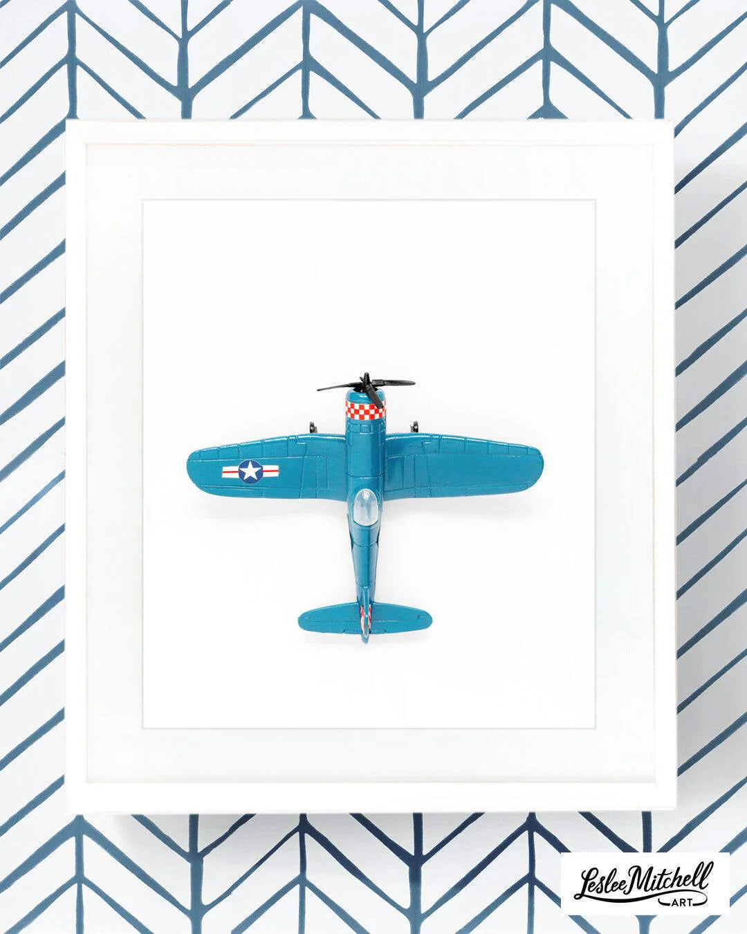Airplane Series - Blue Airplane Red Check
