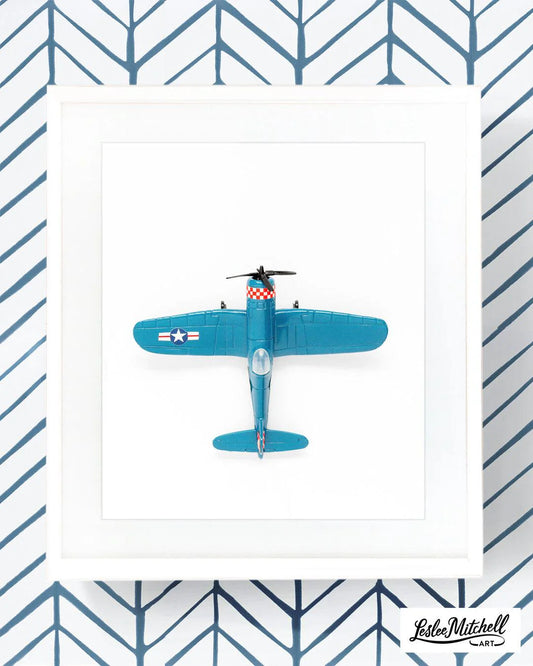 Airplane Series - Blue Airplane Red Check