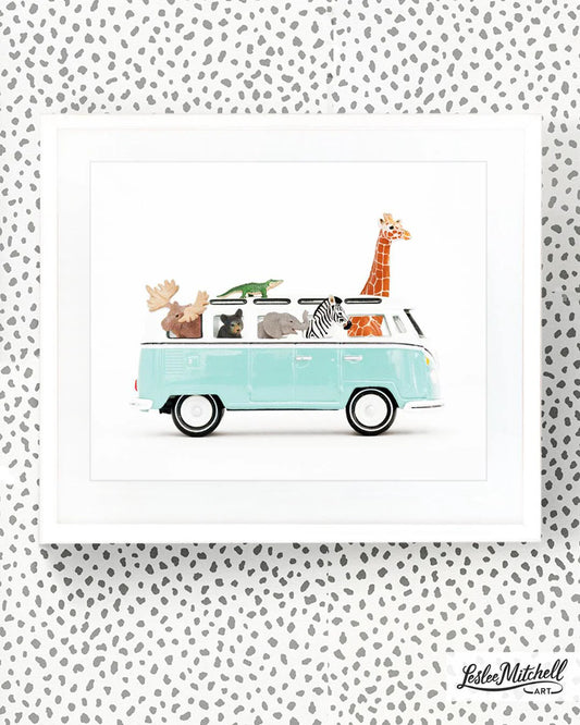 Car Series - Animals in Mint Van