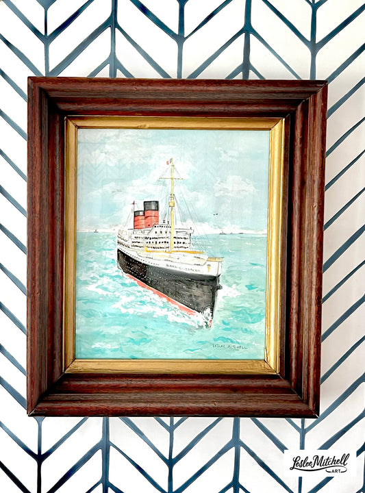 RMS QUEEN ELIZABETH Original Painting