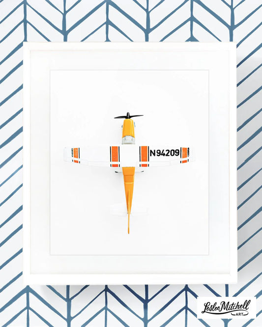 Airplane Series - Orange Airplane Overhead