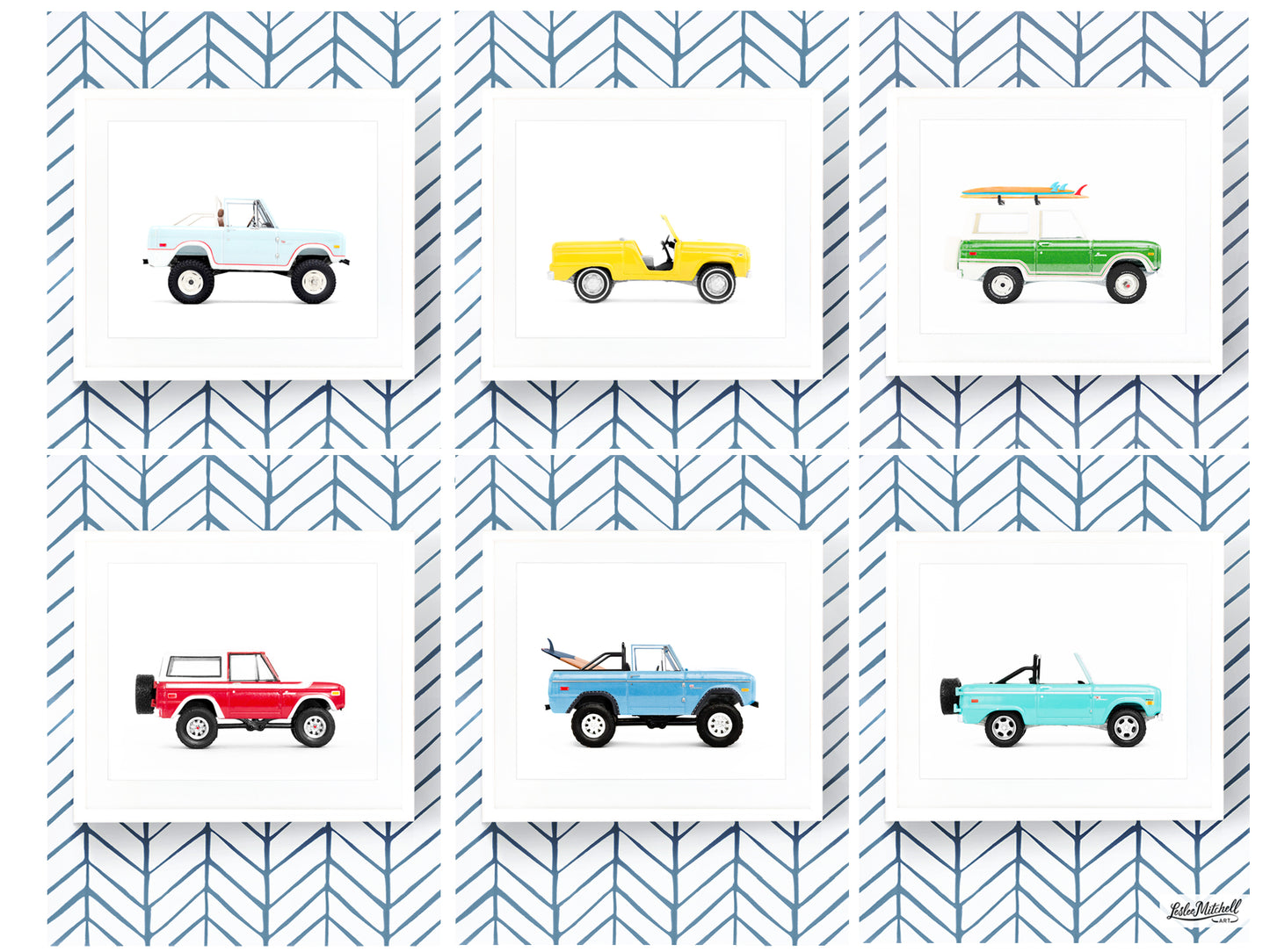 Set of Six - Classic Bronco Art Prints