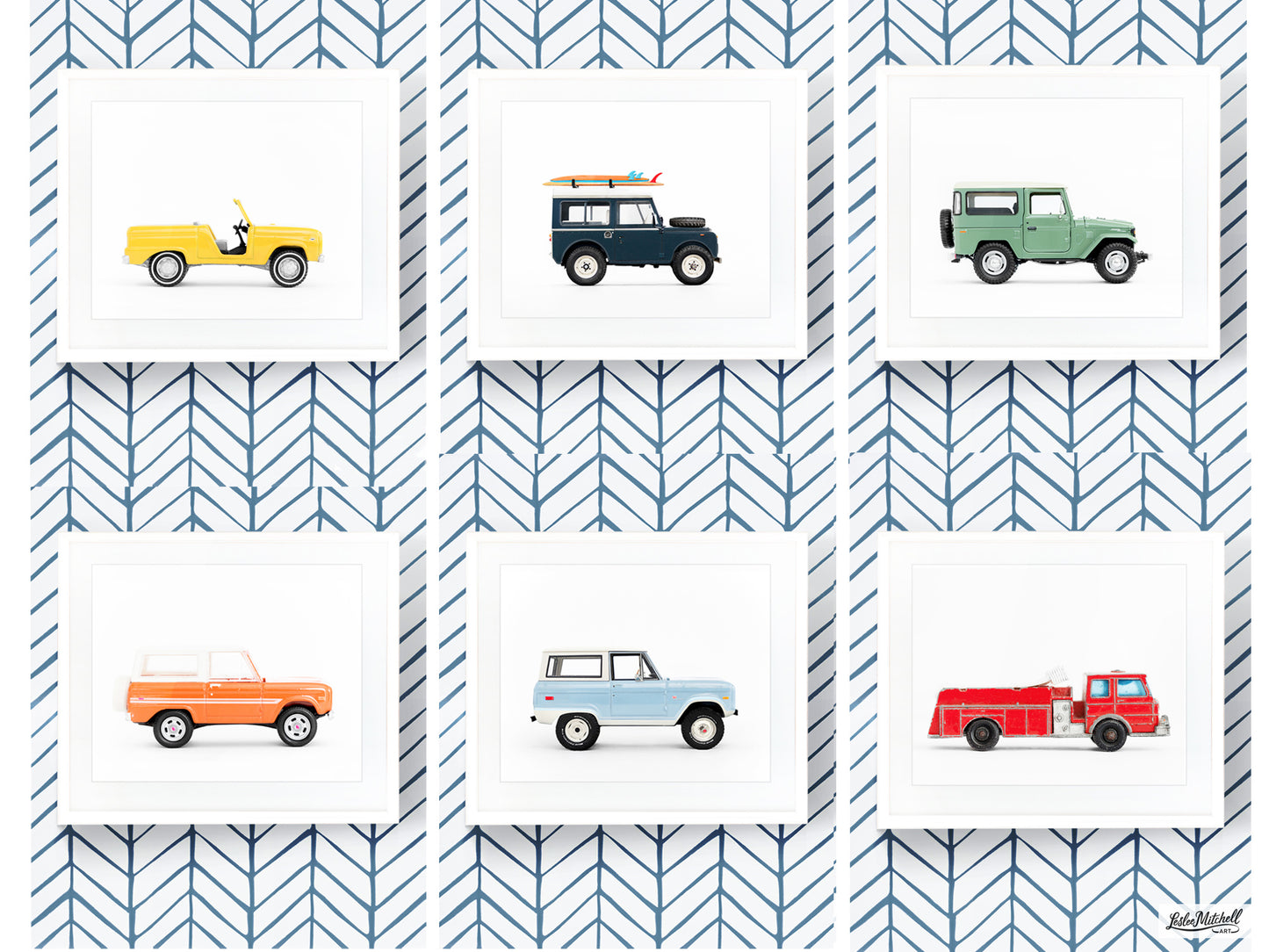 Set of Six - Classic Car Art Prints
