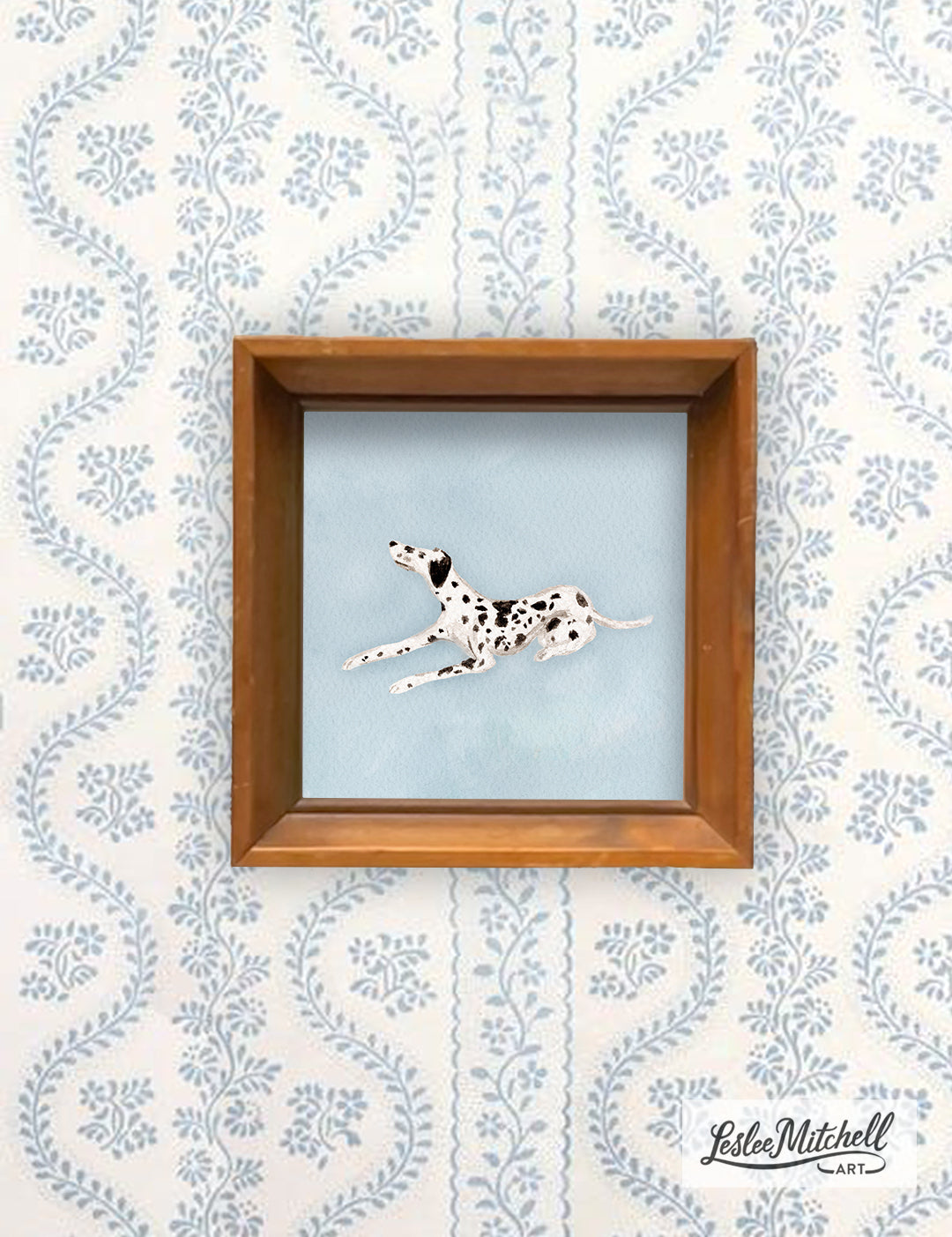Dalmatian On Blue Giclée Print