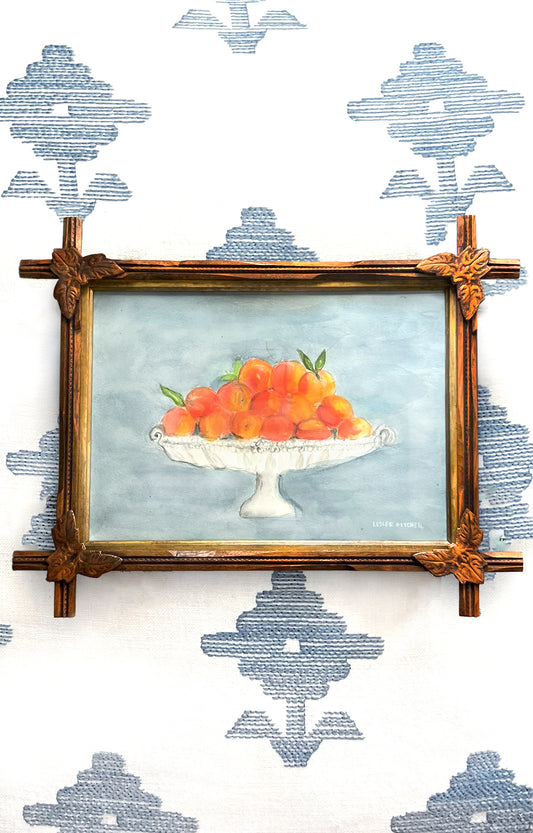 Peaches Large Tramp Art Frame Original Painting