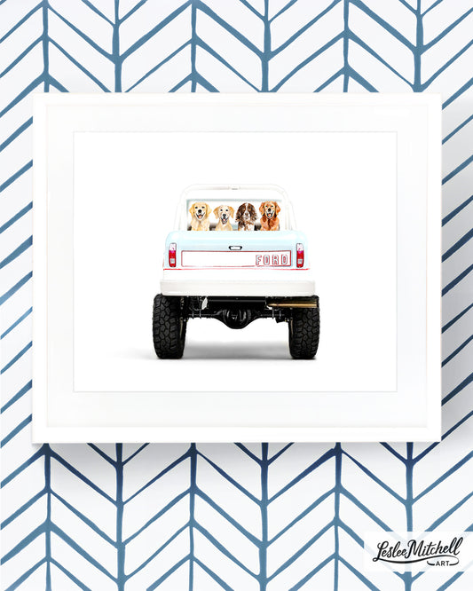 Car Series - 4 Pets Lifted Powder Blue Bronco