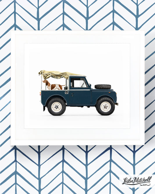 Car Series - English Pointer Navy Defender