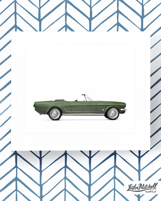 Car Series - Sage Green Convertible Mustang