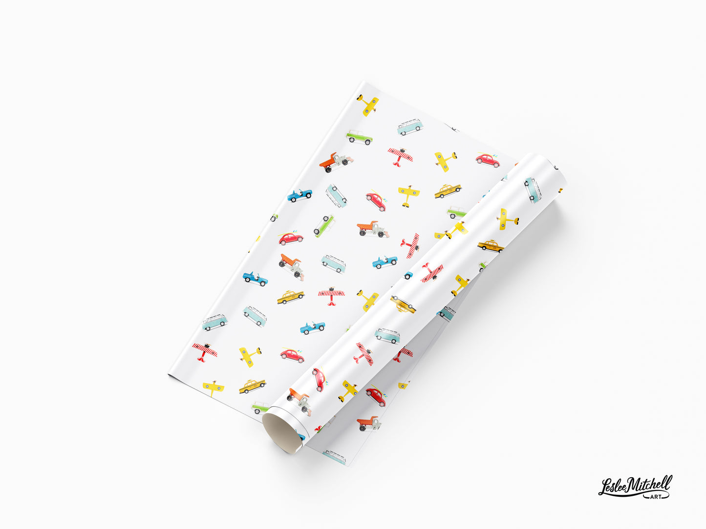 Wrapping Paper -  Airplanes and Cars Birthday Gift Wrap