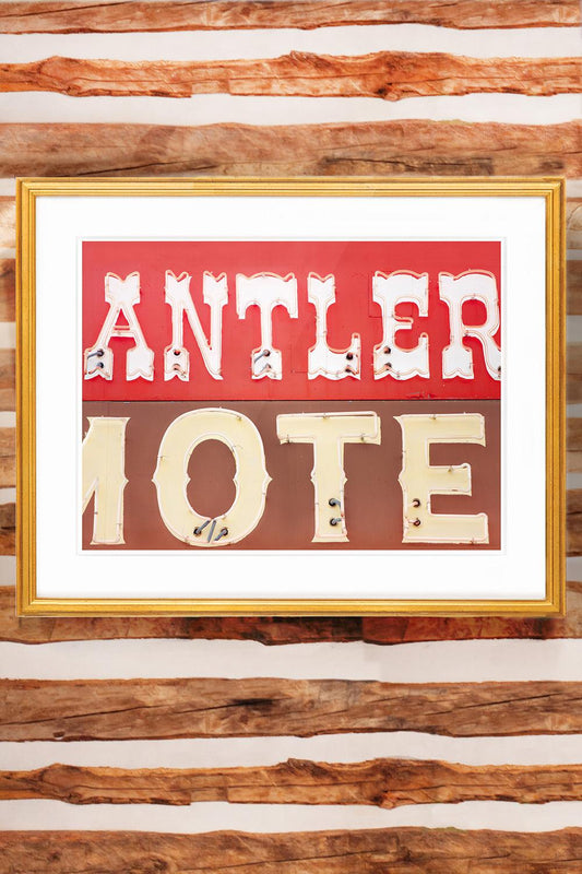 Jackson Hole Fine Art Photography Print - Antler Motel Vintage Sign