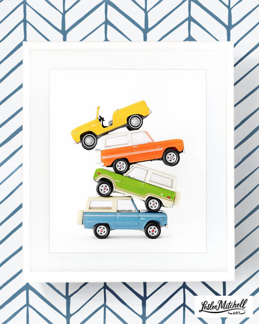 Car Series - Yellow Orange Green Blue Pileup