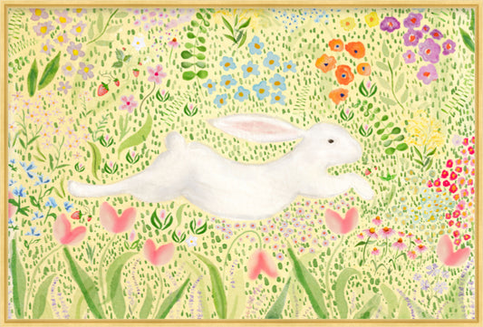 24" x 36" Giclée Print Floral Bunny Yellow