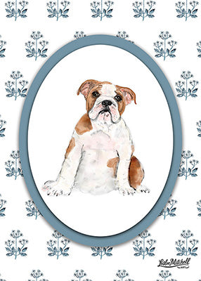 Custom Pet Portrait Blue Floral Background