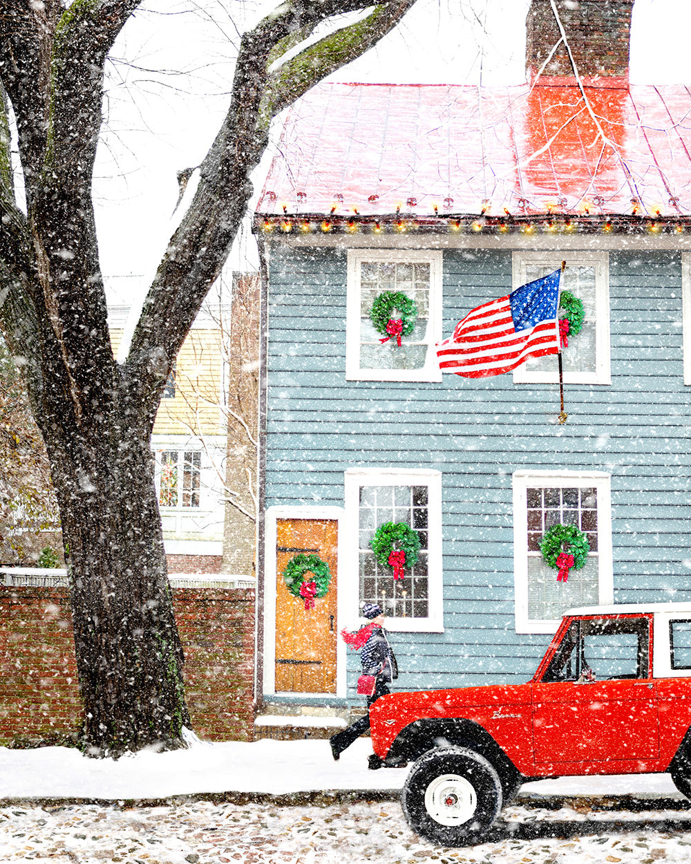 Christmas in Old Town Alexandria Red Bronco