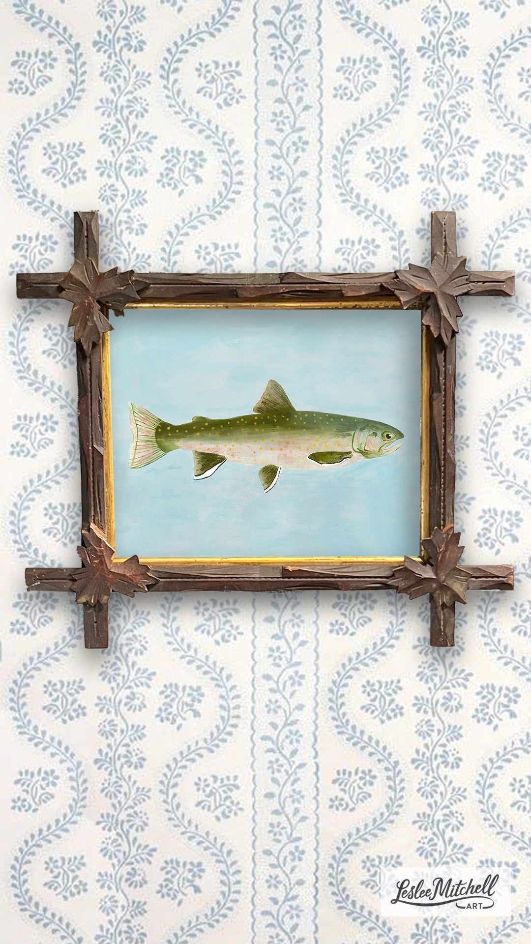 Bull Trout Tramp Art Frame Giclèe Print