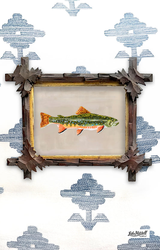 Brook Trout Tramp Art Frame Giclèe Print