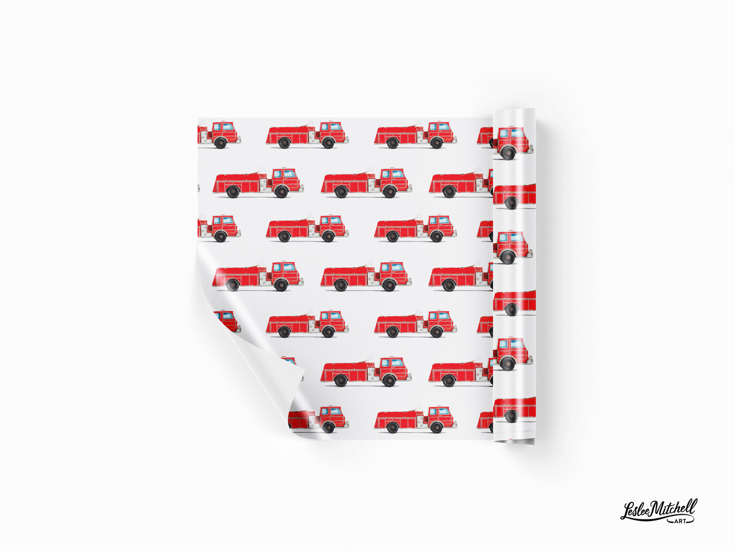 Wrapping Paper -  Fire Truck 2 Birthday Gift Wrap