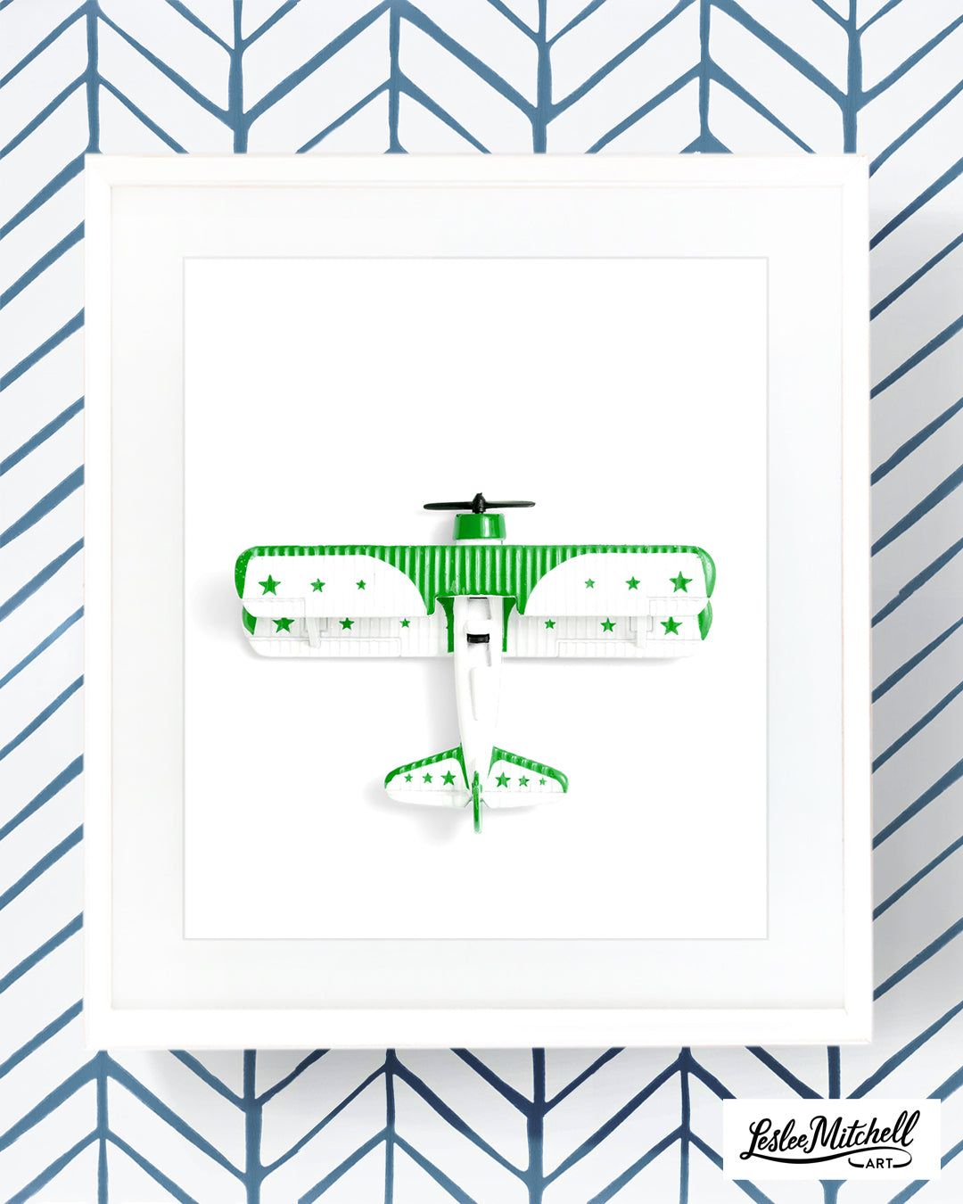 Airplane Series -Green Stars Airplane Overhead