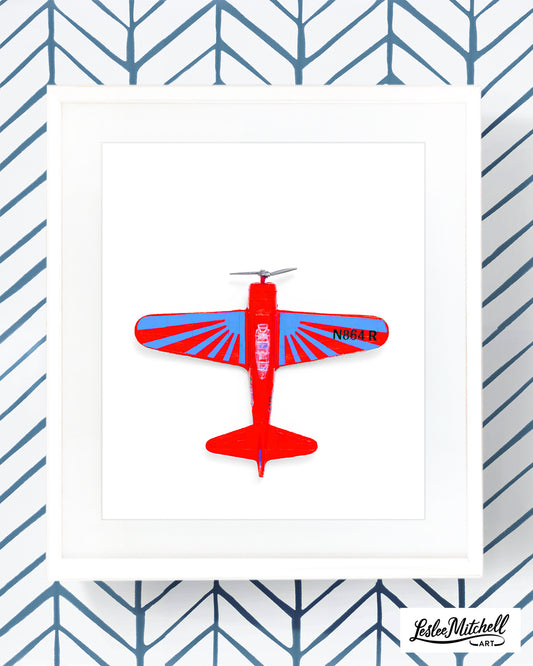 Airplane Series - Red and Blue Overhead