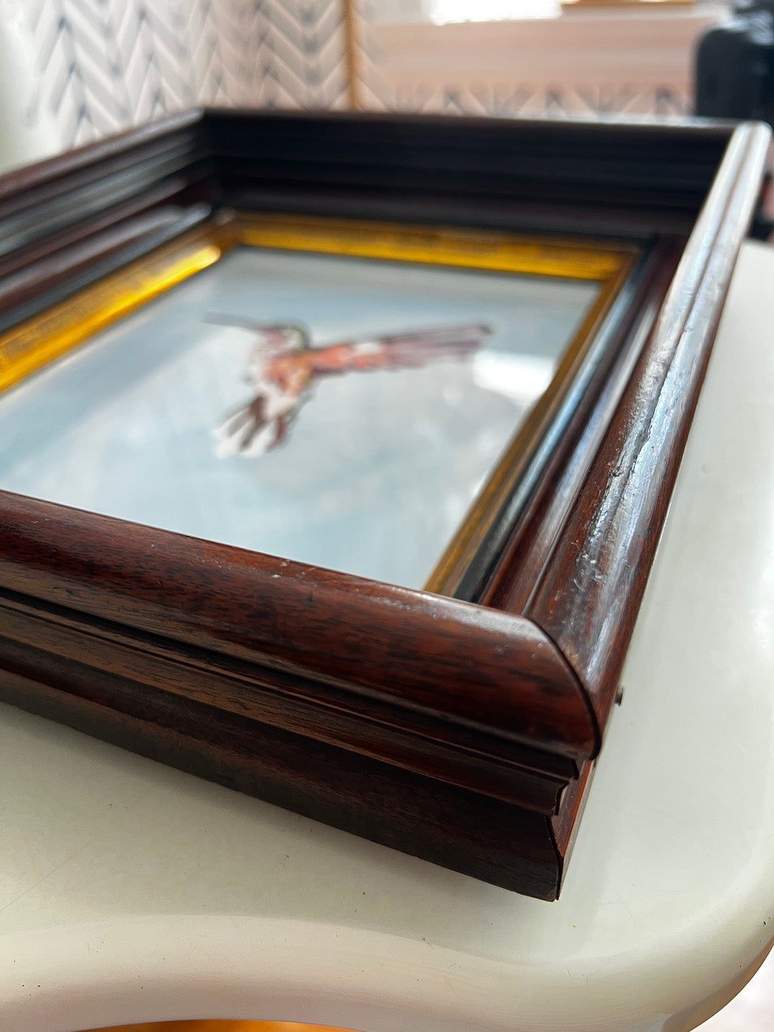 Hummingbird Giclèe Art Print in Victorian Deep Well Wood Frame