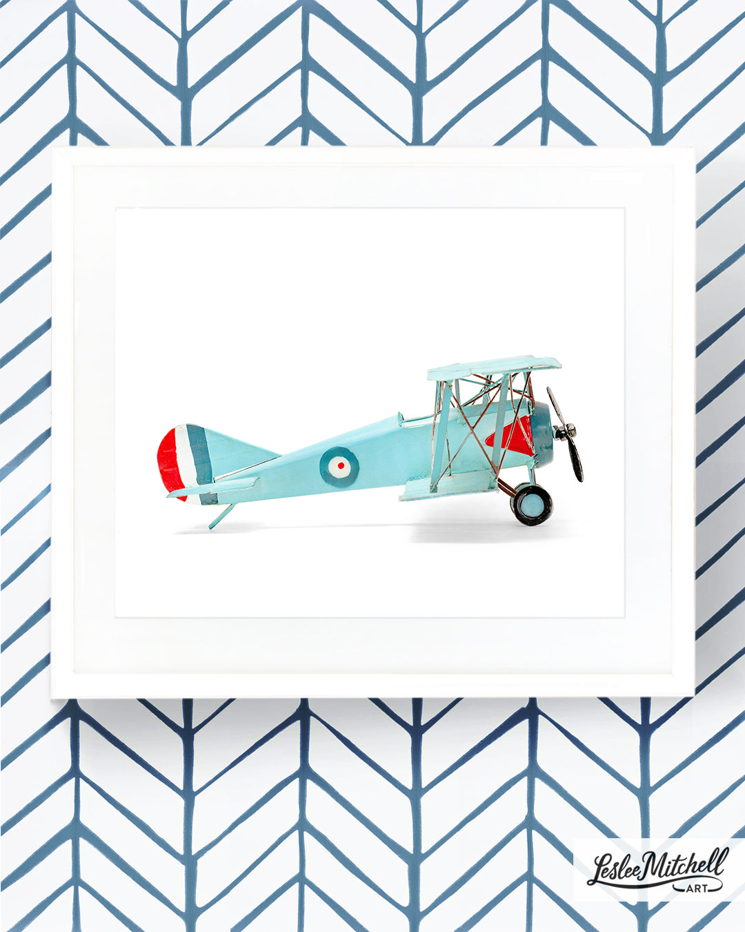 Airplane Series - Powder Blue Biplane Profile 2