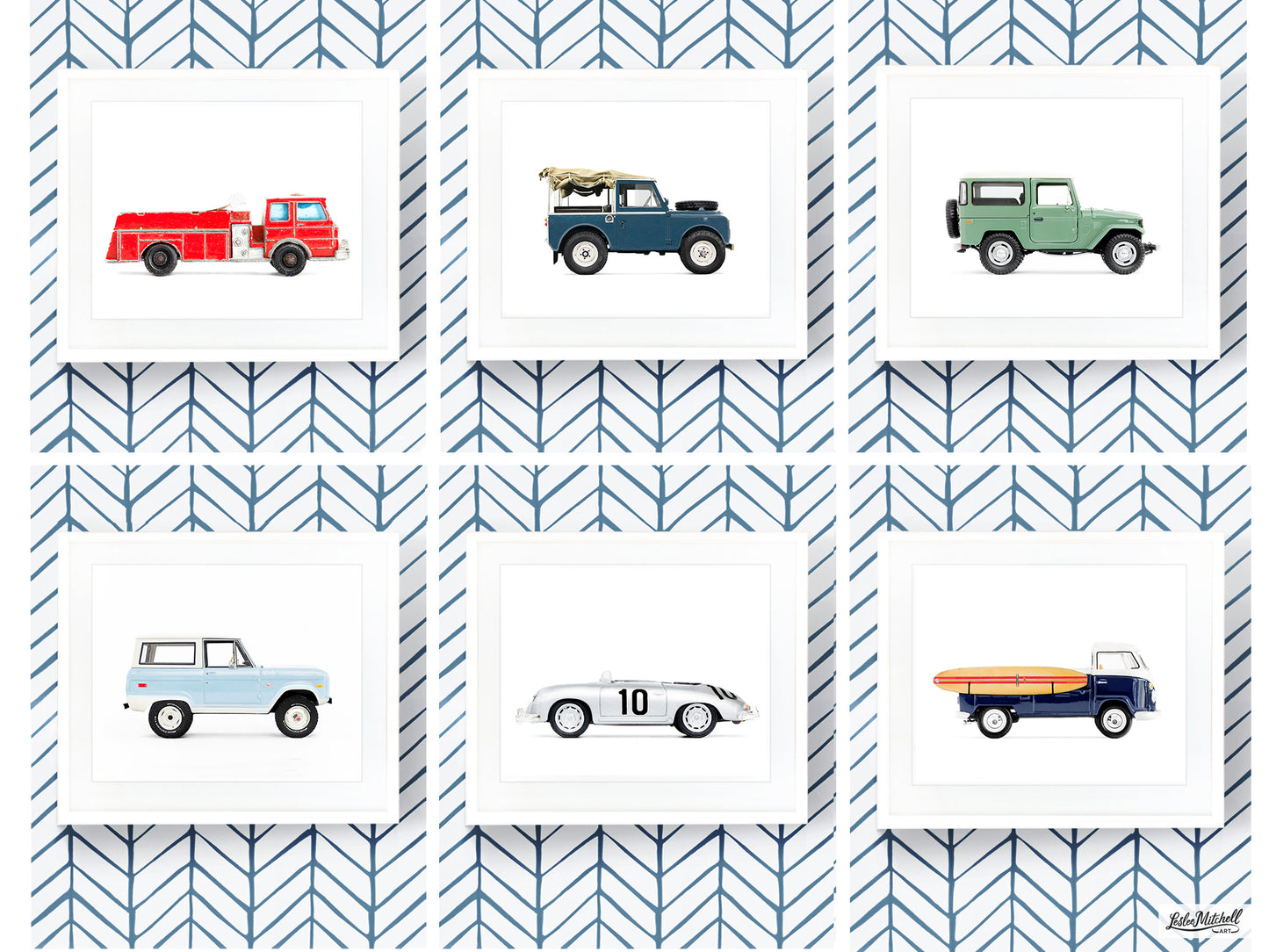 The Classic Car Wall — Set of 6 Prints