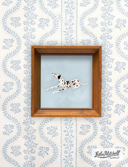 Dalmatian On Blue Giclée Print