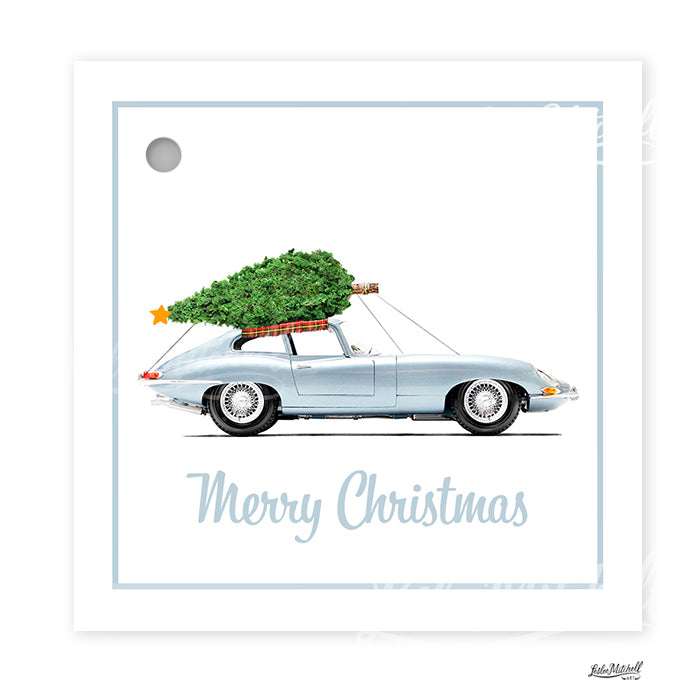 Christmas Gift Tags - Vintage Jaguar Gift Tag