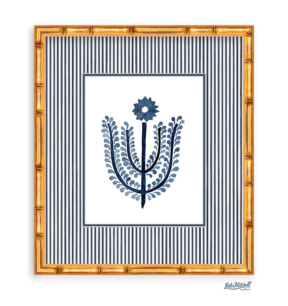 Navy Botanicals Framed Bundled or Individual