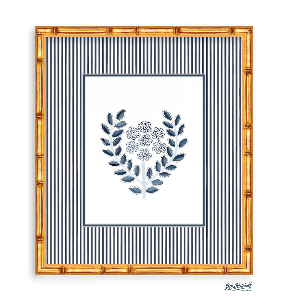 Navy Botanicals Framed Bundled or Individual