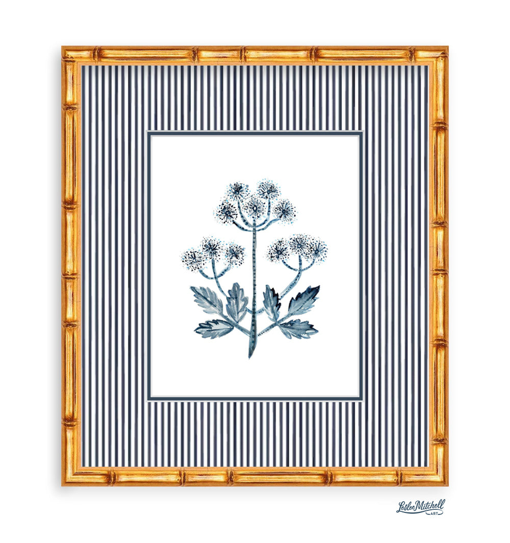 Navy Botanicals Framed Bundled or Individual