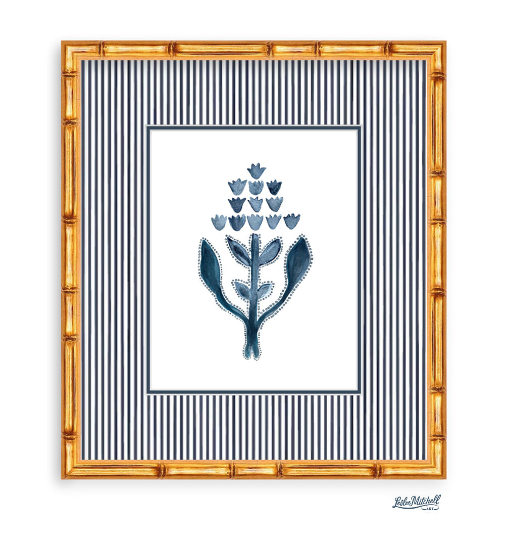 Navy Botanicals Framed Bundled or Individual