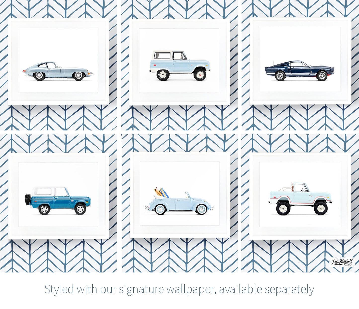 The Powder Blue Nursery Wall — Set of 6 Prints