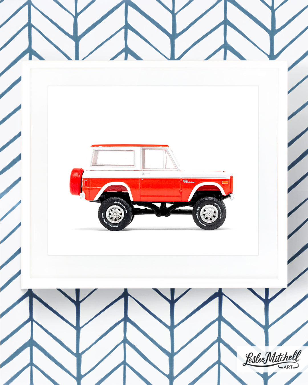 Car Series - Red and White Vintage Bronco