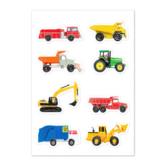 Construction Vehicles Sticker Sheet