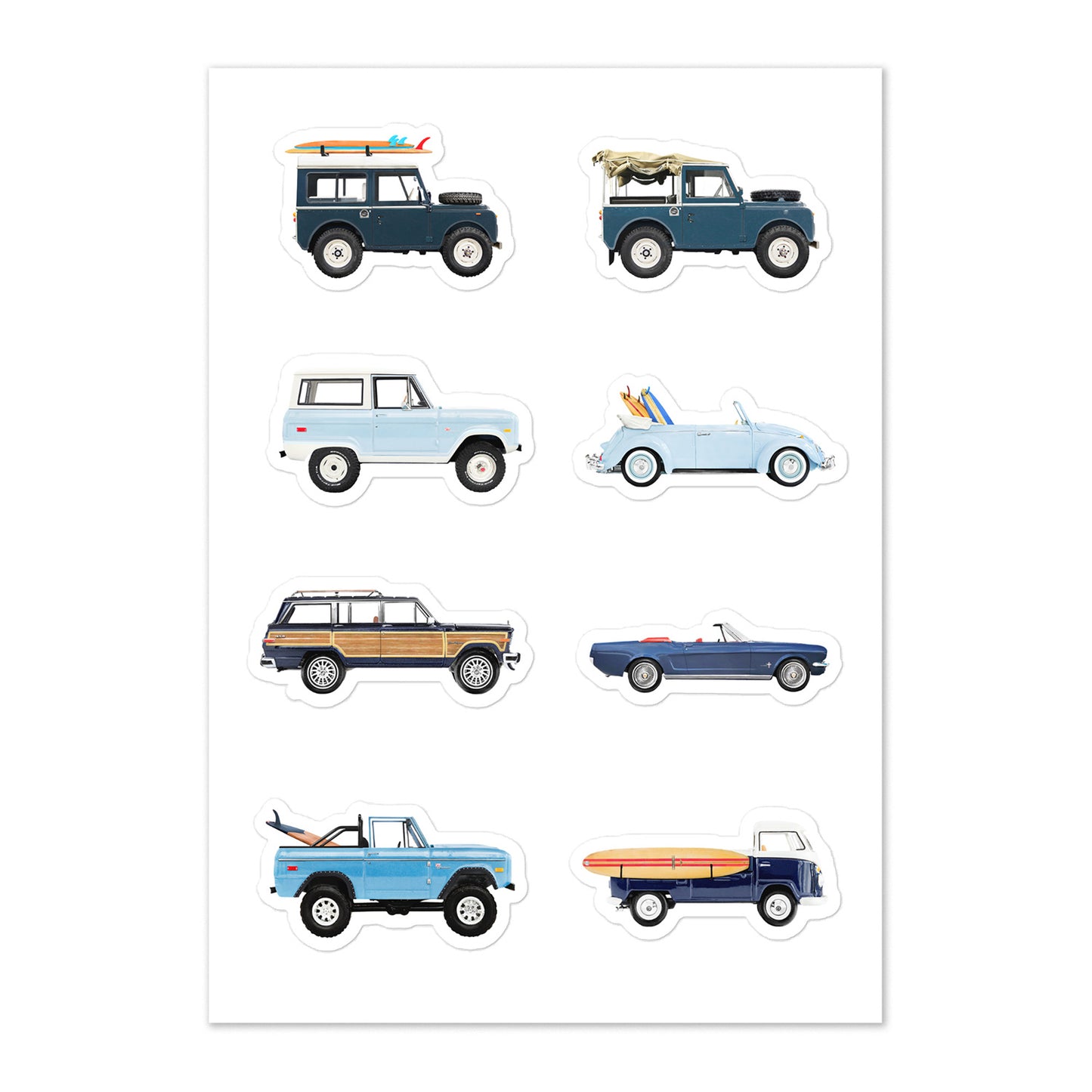 Blue Cars Sticker Sheet