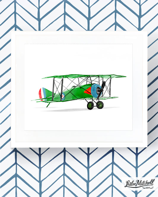 Airplane Series - Kelly Green Airplane Profile