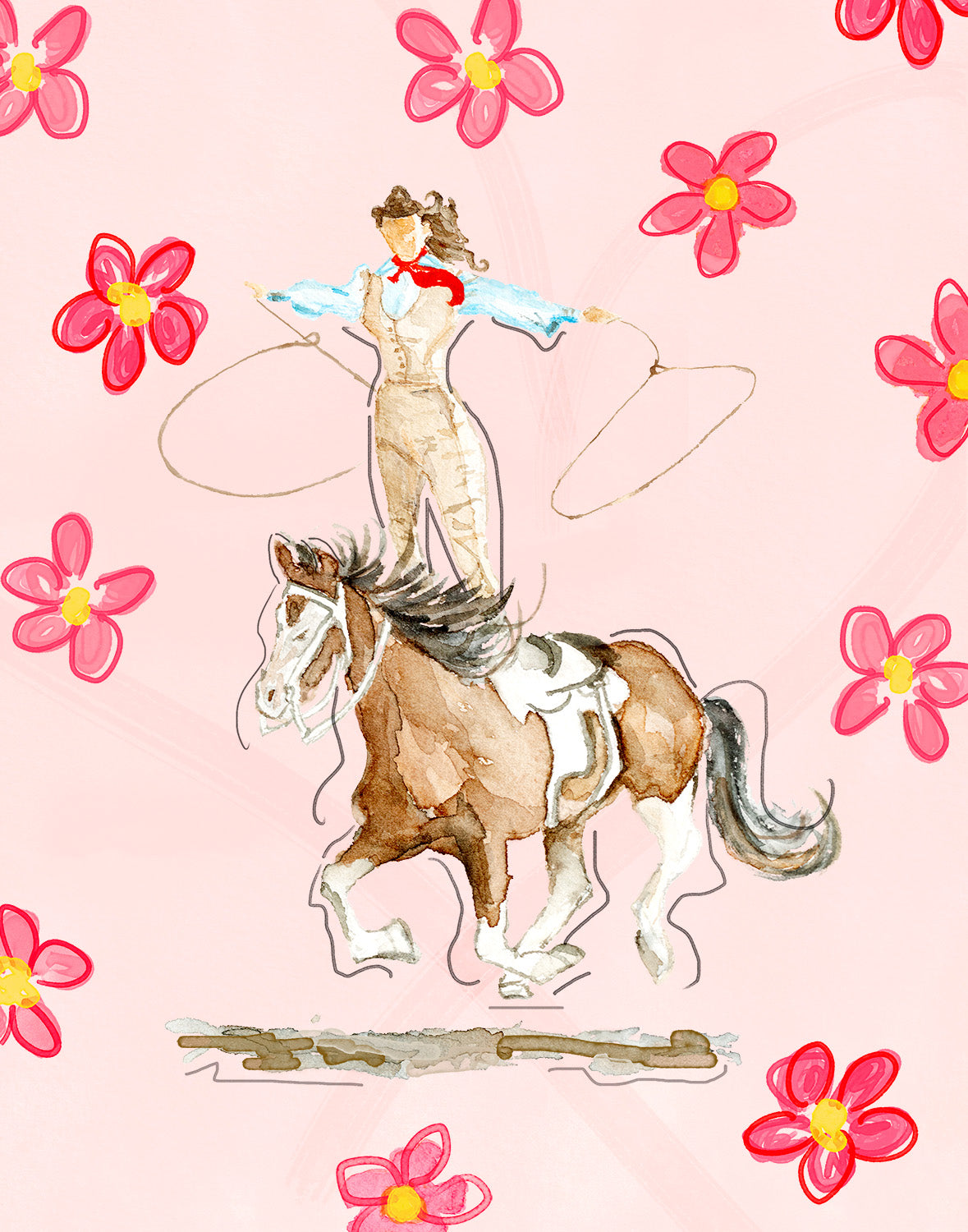 Cowgirl Hall Of Fame On Pink Giclée Print