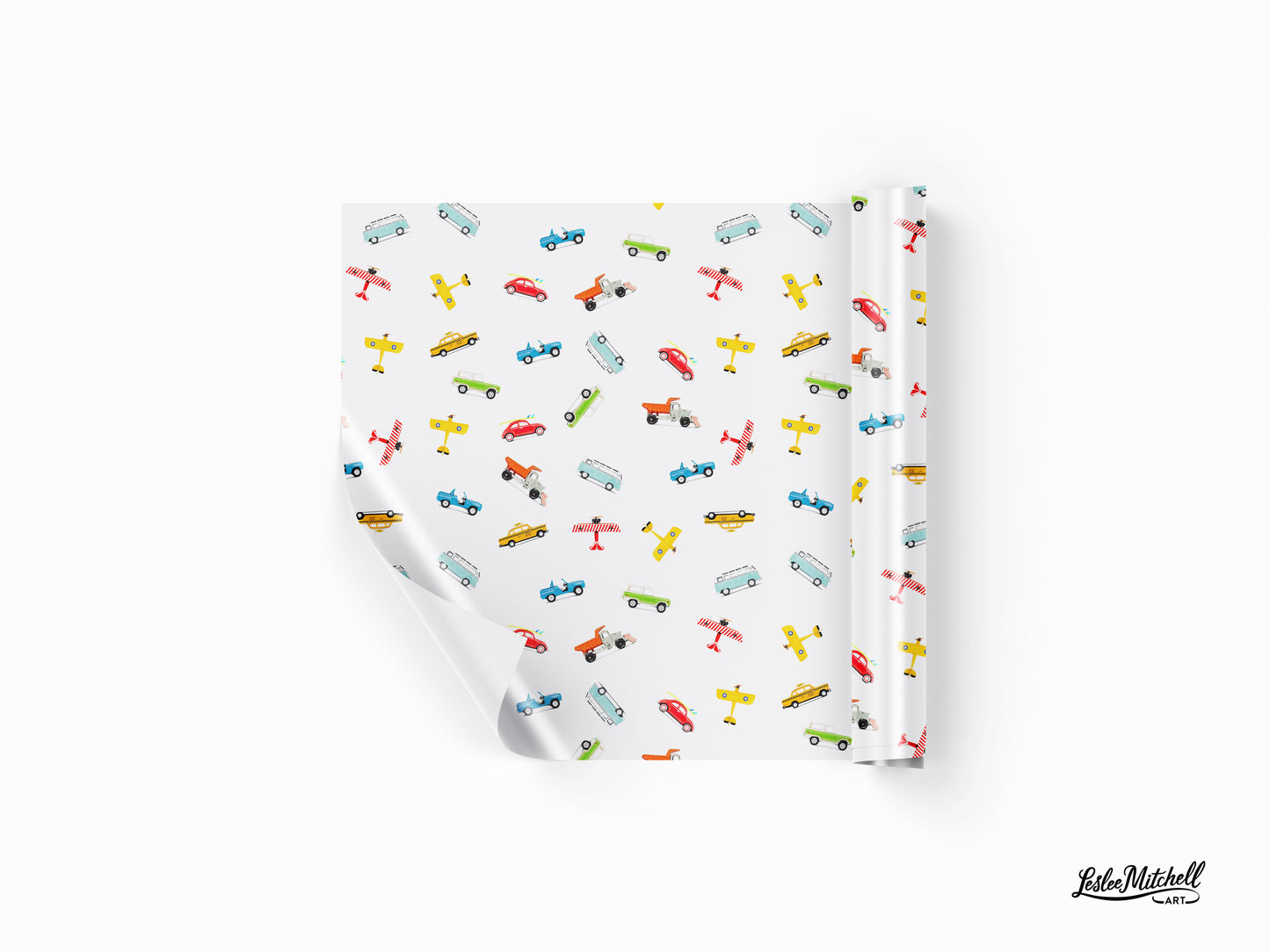 Wrapping Paper -  Airplanes and Cars Birthday Gift Wrap