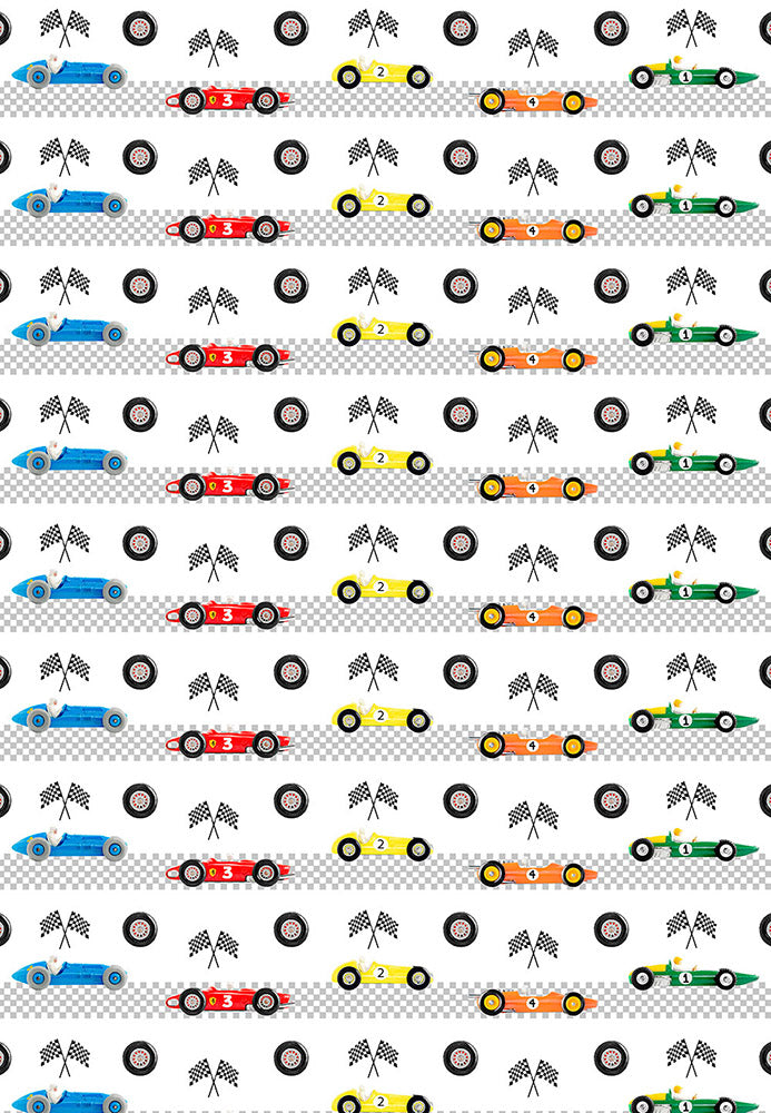 Wrapping Paper -  Race Car Birthday Gift Wrap