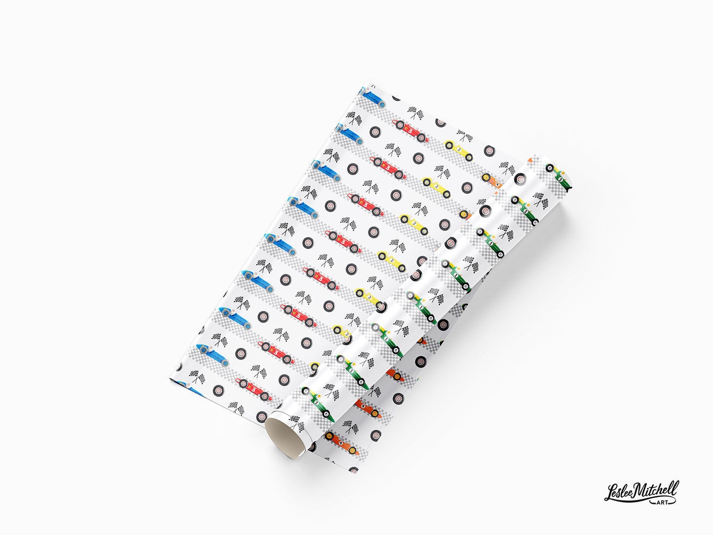 Wrapping Paper -  Race Car Birthday Gift Wrap