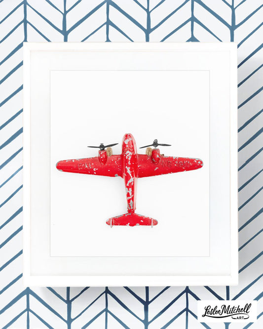 Airplane Series - Red Airplane Overhead